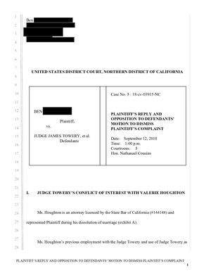 Reply To Judge James E. Towery, Superior Court Judge