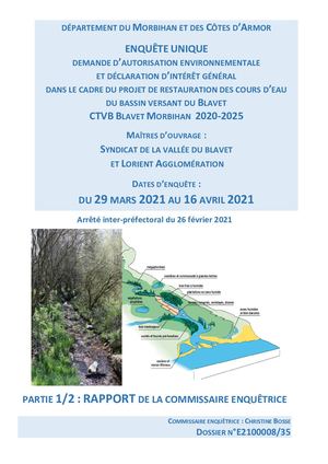 Rapport Commissaire Enquêtrice Ctma Blavet 1 Sur 2