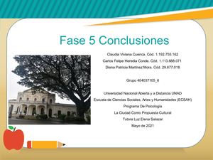 La ciudad como propuesta cultural Fase 5 Conclusiones