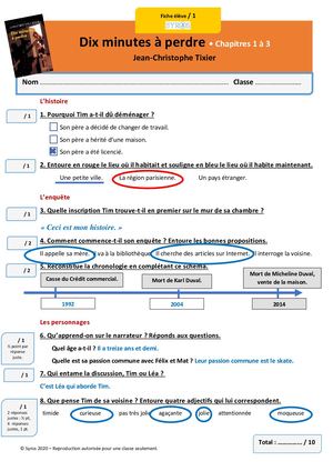 Dix Minutes À Perdre Corrigés