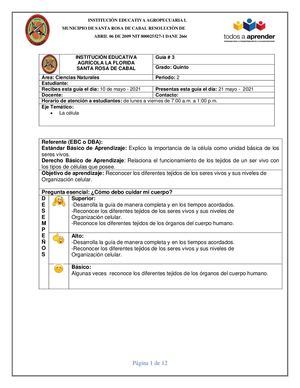 Guía Naturales Grado Quinto