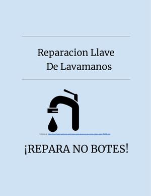 Manual Reparacion Llave De Lavamanos