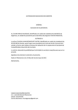 Autorizacion Radicacion Documentos