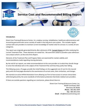 Sample Billing Analysis Memo