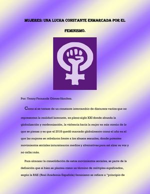 Crónica Literaria Feminismo