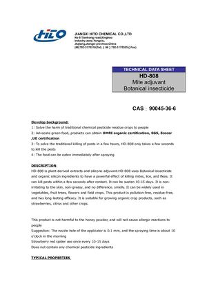 Tds Of Hd 808 Botanical Insecticide