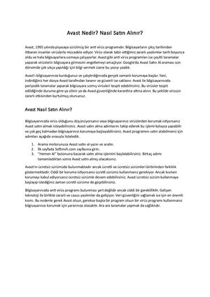 Avast Nedir? Nasıl Satın Alınır?