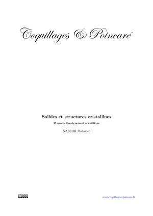 Solides et structures cristallines (Première Enseignement scientifique)