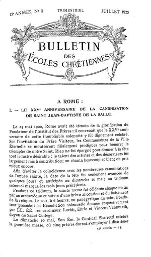 Ecoles Chrétiennes 1925-03
