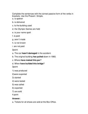 Active And Passive Voice