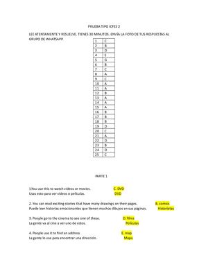 Tipo Icfes Ingles 2 Periodo