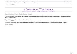Fiche Pédagogique - Atelier Concevoir un CV percutant - DVE