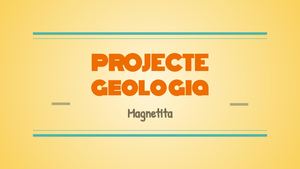 PROJECTE DE GEOLOGIA - GRUP MAGNETITA