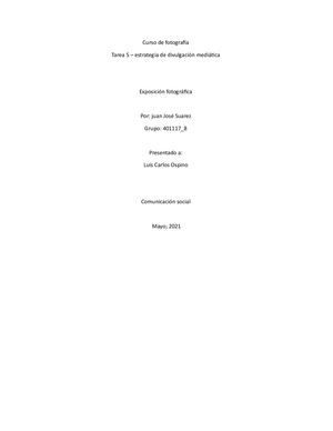 Tarea 5 – Estrategia De Divulgación Mediática Juan Suarez