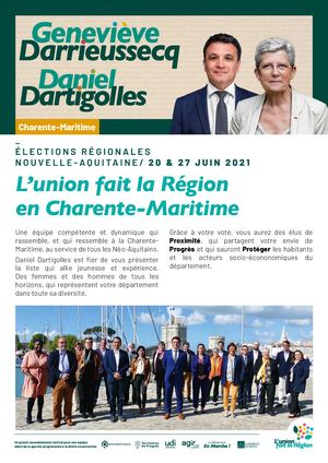 1/ La liste - L'union fait la Région - Charente Maritime
