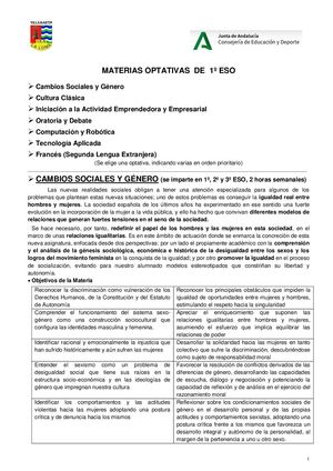 Optativas 1º ESO IES La Loma