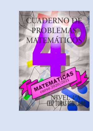 CUARTO: Libro Digital Problemas Matemáticas Primaria 4ºA