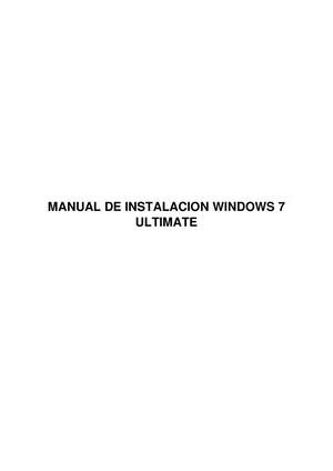 MANUAL DE INSTALACION WINDOWS 7 ULTIMATE