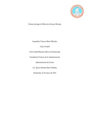 Pago De Mano De Obra Por Destajo 5322 19 4653