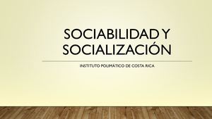 Sociabilidad Y Socialización