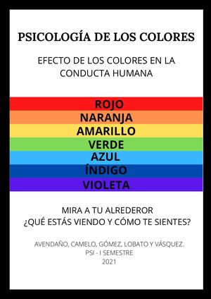 Efectos De Los Colores En La Conducta Humana