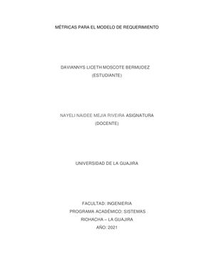 Métricas Para El Modelo De Requerimiento Convertido