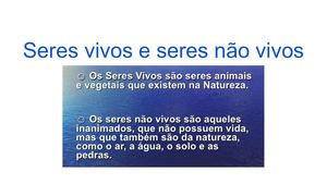 Seres Vivos e Seres Não Vivos