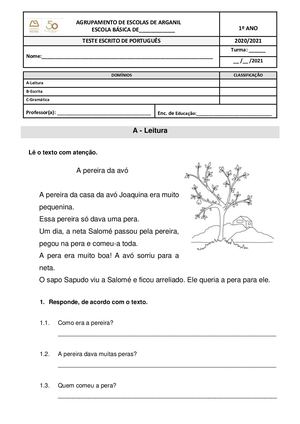 Ficha 1º Ano Port Maio