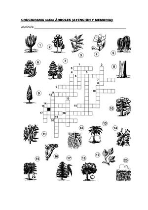 Crucigrama Arboles