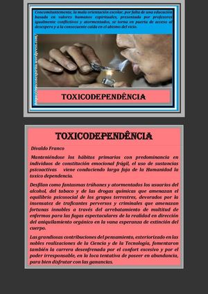 TOXICO DEPENDENCIA MANUEL FILOMENO DE MIRANDA DIVALDO FRANCO