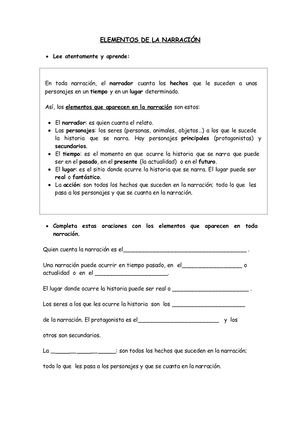 La Narración Expresión Escrita
