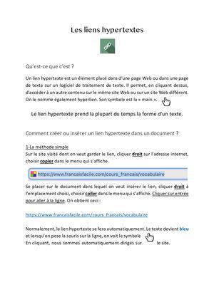 Les Liens Hypertextes