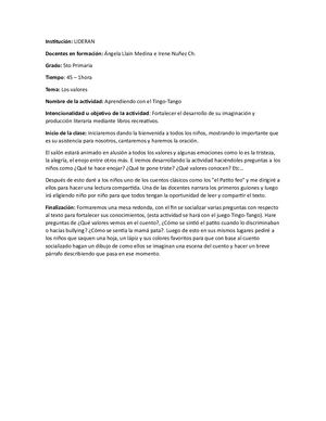 Planeación Pedagógica 5to Grado