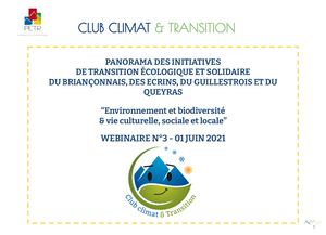 Panorama Environnement/biodiversité & Vie culturelle, sociale, locale - Webinaire 3