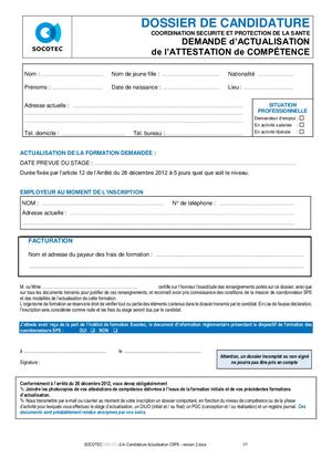 Csps  -Candidature Actualisation Version 2