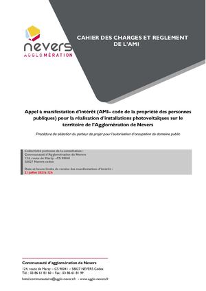 AMI : réalisation d’installations photovoltaïques sur le  territoire de l’Agglomération de Nevers