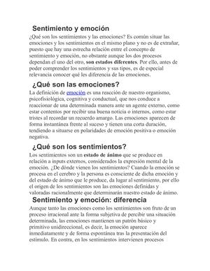 Sentimiento Y Emoción