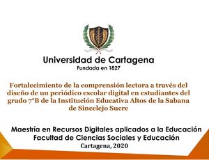 Presentación Proyecto Periodico Escolar Digital