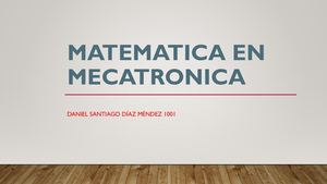 Matematica En Mecatronica