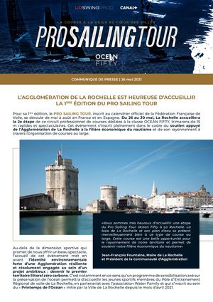 L’AGGLOMÉRATION DE LA ROCHELLE EST HEUREUSE D’ACCUEILLIR LA 1ÈRE ÉDITION DU PRO SAILING TOUR