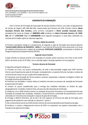 Contrato Formandos Maria Leonilde Garcia