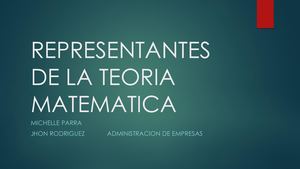 Representantes De La Teoria Matematica