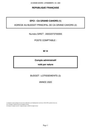 Ca 2020 Lotissements