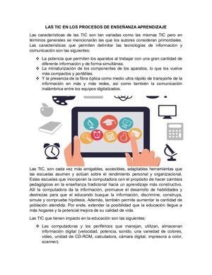 LAS TIC EN LOS PROCESOS DE ENSEÑANZA Y APRENDIZAJE