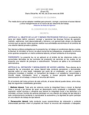Ley 1010 De 2006