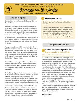Hoja Dominical Santísima Trinidad