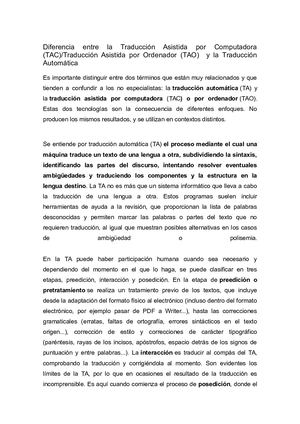 Diferencia Entre La Traducción Asistida Por Computadora