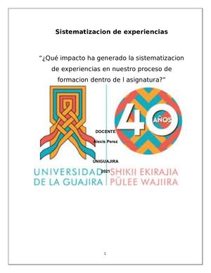 Sistematizacion De Experiencias 2