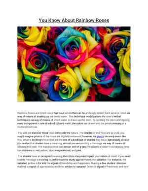 You Know About Rainbow Roses