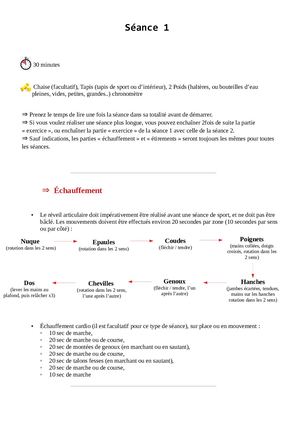 Semaine 19 Séance 1